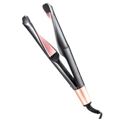 Professional 2 in 1 Electric Hair Curling Irons Ceramic Tourmaline with Digital LCD Display Hair Curler Straightener